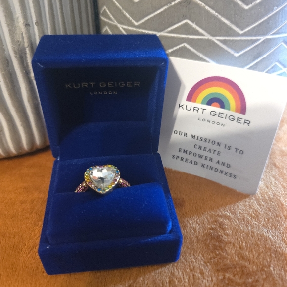 Kurt Geiger Heart Ring with Colorful Stones - Picture 11 of 13